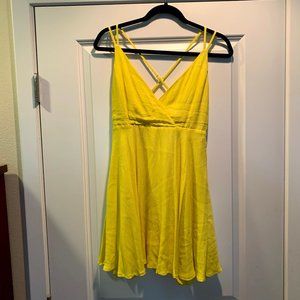 Yellow F21 Strappy Mini Dress Size S